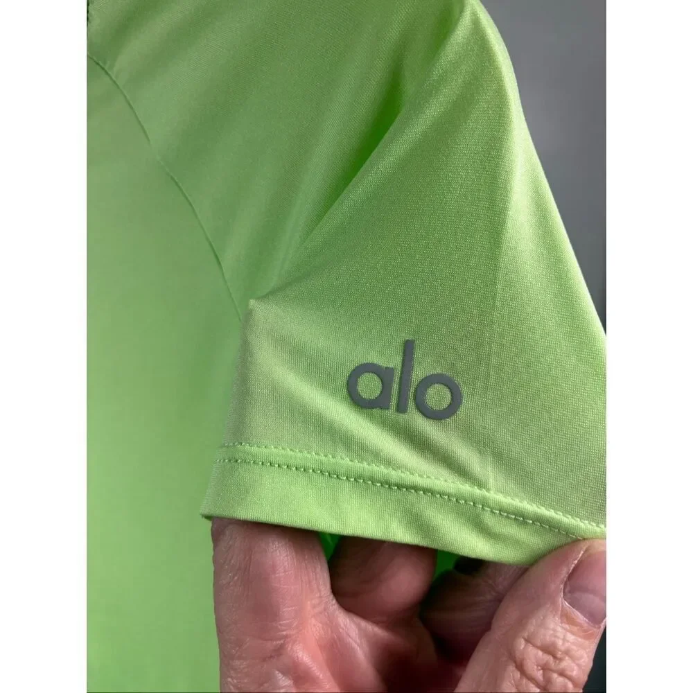 ALO Yoga NWT Pulse Short Sleeve Tee Slouchy Staple in Neon Lime Size Various